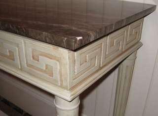 Neoclassical Marble Top Painted Pier / Console Table  