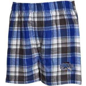   Magic Royal Blue Gray Plaid Legend Flannel Boxer Shorts (X Large