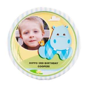  Hippo Blue Personalized Dinner Plates (8) Toys & Games