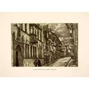  1909 Photolithograph Half Timbered House Reichen Strasse 