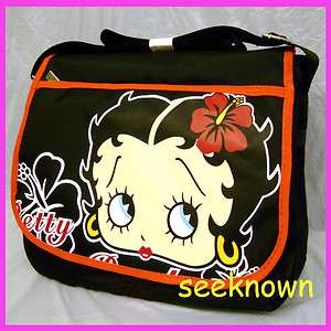Betty Boop Black Nylon Shoulder Tote Bag Handbag Purse Weekend Women 