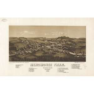  Historic Panoramic Map Menomonee Falls, Waukesha County 