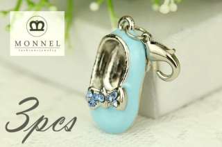This is the Cute Blue Style Baby Shoe Charm Pendant (3 pieces)