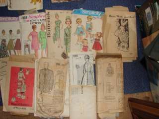 LOT OF 135+ OLD VINTAGE SEWING PATTERNS 60s 90s McCalls/Butterick 