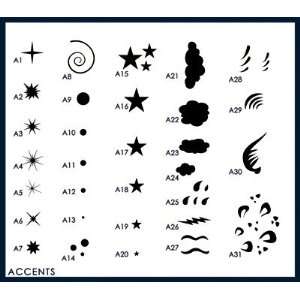  Accents Stencil Airbrush Makeup Face Template Beauty