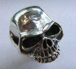 GOTHIC BIKER SKULL BIG MOUTH 925 STERLING SILVER RING  