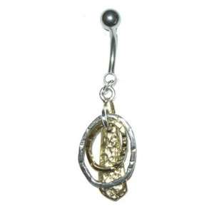 Bohemian Style Dual Metal Belly Button Ring