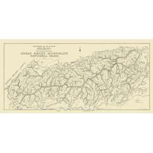   GREAT SMOKY MOUNTAIN REGION TENNESSEE (TN/NC) 1864 MAP