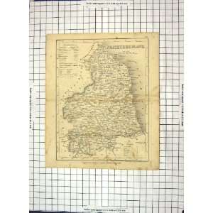  Antique Map Northumberland England Dugdales Alnwick 