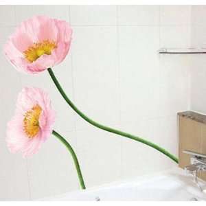  PINK POPPY ADHESIVE WALL DECOR MURAL STICKER PS 58009 