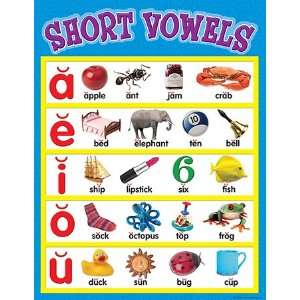   value Short Vowels Chart By Teacher Created Resources Toys & Games