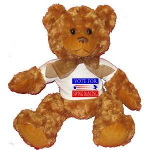 VOTE FOR SWING DANCING Plush Teddy Bear with WHITE T Shirt 