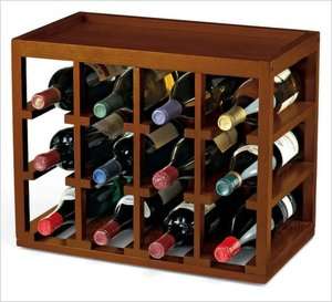    12 Bottle Cube Stack Wine Rack in Walnut Stain by Wine Enthusiast