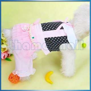 Pink & Black Pet Dog Jumpsuit Clothes Apparel Pearl M  