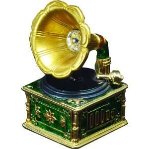  CMC Trinket Box   Gramophone, Green Musical Instruments