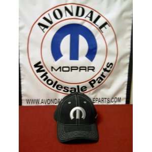    Mopar Logo Hat Black W/Silver Stitch Adjustable OEM Automotive