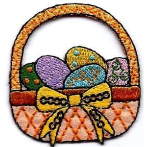  Iron On Applique/Easter Basket w/Sequins & Embroidery 