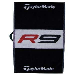  TaylorMade R9 Cart Towel Golf Towel Black/White Sports 