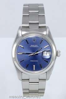 Rolex OysterDate Precision 6694 Mens Watch With Factory Blue Dial 