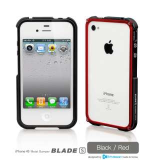 4thDesign Blade S Aluminum Metal Bumper Case Black / Red for Apple 