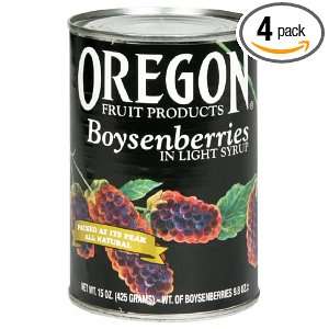 Oregon Fruit Boysenberries In Lite Syrup, 15 ounces (Pack of4)