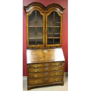  Antique Style Walnut Bureau Bookcase Furniture & Decor