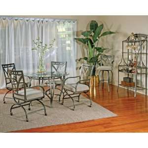  Set of 2 Madrid Welded Dining Arm Chairs with Casters 