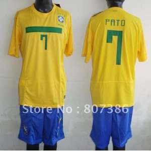 hot #7 pato brazil home soccer jersey 2011 2012 national team brasil 