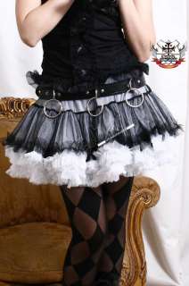 Moulin Rouge Goth Punk Puffy TUTU Ruched Skirt+Bloomer  