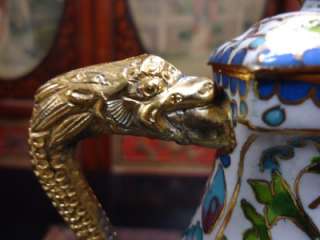 Rare 70s A+ Vintage Chinese Cloisonne Dragon Tea Pot  