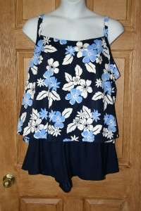   FLORAL TANKINI SWIMSHORTS BATHING SUIT 24W 24 2X JUST MY SIZE  