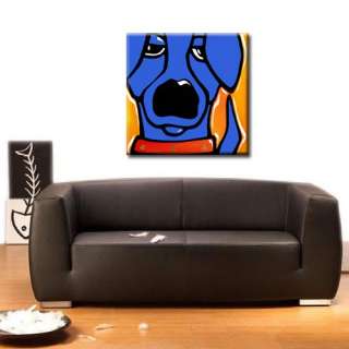 MODERN ABSTRACT PAINTING HUGE BLUE DOG ART FIDOSTUDIO  