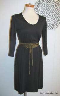 Garnet Hill Dress, NWOT, S, Grey, Cotton, 3/4 Sleeves~Nice Basic 