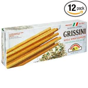 Granforno Breadsticks, Whole Wheat, 4.4 Ounce Boxes (Pack of 12)