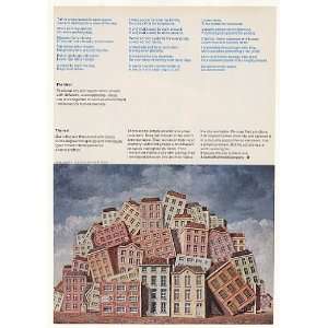   1971 Ideal City Buildings Magritte art ARCO Print Ad