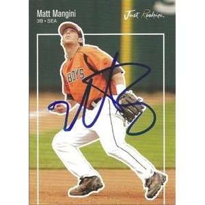  Matt Mangini Signed 2007 Just Minors Card Mariners Sports 