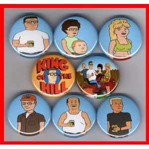  King of the Hill Set of 8   1 Inch Buttons Everything 