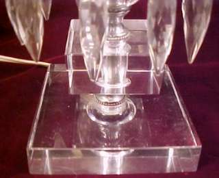Lovely Vintage Candleabra Drop Prism Lamp Light Elegant Glass Boudoir 