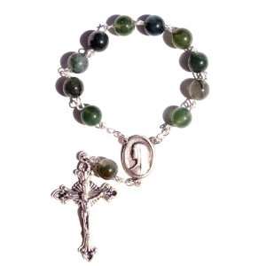  Moss Agate Pocket or Auto Rosary Jewelry