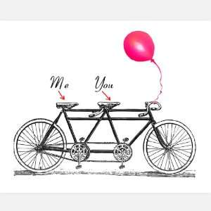    You and Me on a Vintage Tandem Bicycle Print Electronics