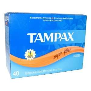 Tampax Tampons with Biodegradable Applicator, Super Plus Absorbency 