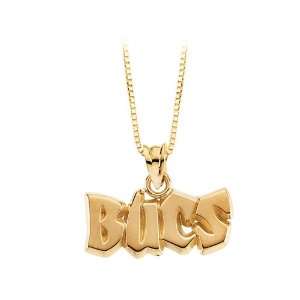 14K Yellow Gold 6 x 13 MM Tampa Bay Buccaneers NFL Name Pendant with 