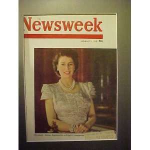 Queen Elizabeth January 9, 1950 Newsweek Magazine Professionally 