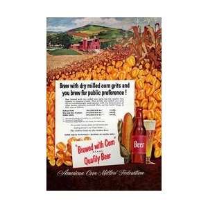  Brewed With Corn Means Quality Beer 12x18 Giclee on canvas 