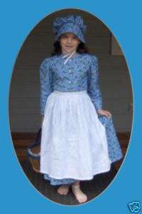Girl Ladies Prairie cotton Pioneer apron or/& bonnet  