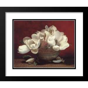 Brian White Framed and Double Matted 29x35 Asian Magnolias In Bowls I 