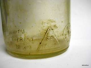 Vintage 1 Quart Oil Glass Bottle w/ Master MFG Co. Cap  