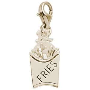Rembrandt Charms French Fries Charm with Lobster Clasp, Gold Plated 