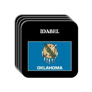 US State Flag   IDABEL, Oklahoma (OK) Set of 4 Mini Mousepad Coasters