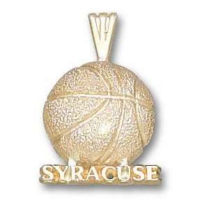  Syracuse Orange 10K Gold SYRACUSE Basketball Pendant 